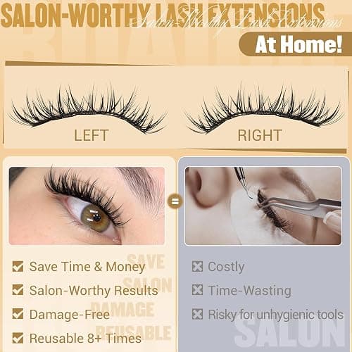 Manga Lash Clusters Kit Natural Eyelash Clusters Kit Wispy Lash Extensions 180pcs Spiky Cluster Eyelash Extensions C Curly 11-13mm Eyelash Extension Kit with Bond, Seal and Tweezers by Ruairie thumbnail 6