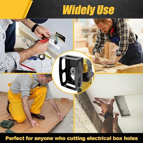 Upgrade 1 Pcs Square Slot Cutter Compatible for Dewalt 20V & Milwukee M18 Oscillating Multi-Tool to Cut-in Single Gang Wall Boxes,Outlet Cutter for Drywall,Efficient Carving Tool,Square-Shaped,Black thumbnail 6