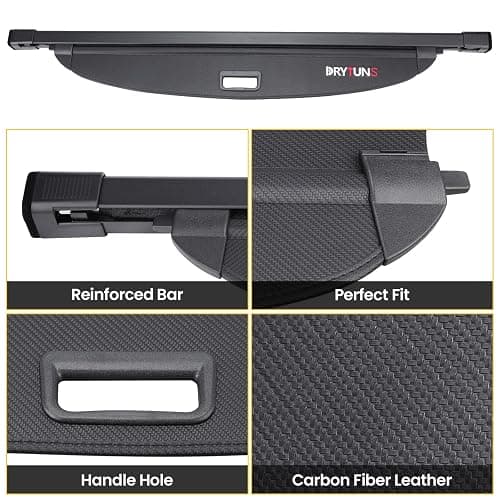 Drytuns Cargo Cover and Trunk Net for Hyundai Tucson 2022-2026 | Retractable Trunk Cover Privacy Shade for 22-26 Hyundai Tucson, Carbon Fiber Leather + Net thumbnail 7