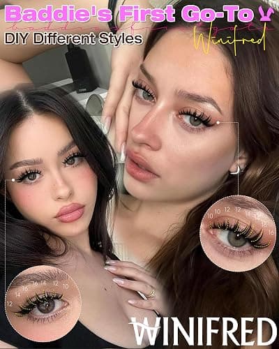 Winifred Lash Clusters Manga Eyelash Clusters Bunny Cluster Eyelash Extensions Volume Lash Clusters with Spikes Anime D Curve Eyelashes 10-16mm DIY Wet Tip Individual Lashes for Baddie thumbnail 6