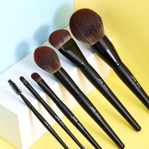 Jessup Makeup Brushes Set Professional 21Pcs Black Complete Collection, Synthetic Hair Mkae up Brushes, Powder Blending Foundation Highlight Contour Concealer Eyeshadow Eye liner Spoolie T271 thumbnail 9