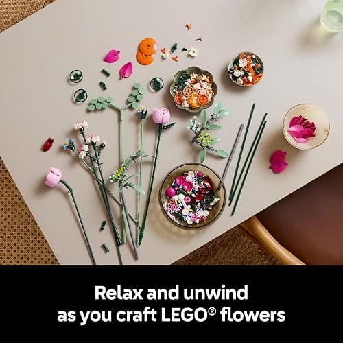 LEGO Botanicals Pretty Pink Flower Bouquet Building Set for Adults - Gifts for Anniversary for Women & Men - Artificial Flowers for Decor or Table Display - 10342 thumbnail 3