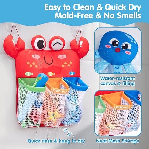 hahaland Bath Toys for Toddlers 1-3, Montessori Fishing Bath Toy Set, Soft Bathtub Fishing Game with 6 Colorful Ocean Animals & Fishing Pole, 1 2 Year Old Baby Water Pool Toys with Suction Storage Bag thumbnail 6