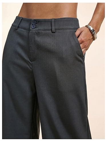 GORGLITTER Women's Low Rise Trousers Dress Pants Dressy Low Waisted Wide Leg Straight Business Casual Work Slacks Pants thumbnail 5