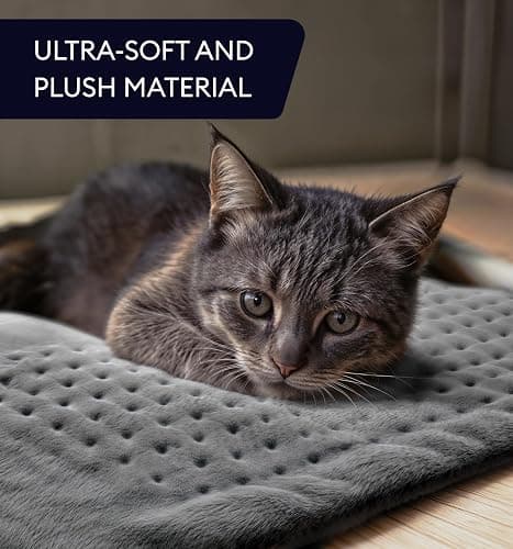 GENIANI Electric Throw - XXL 18"x26" Heating Pad for Back Pain & Cramps Relief, Auto Shut Off, Machine Washable, Heat Pad, Holiday Gifts for Women, Men, Heat Patches (Tabby Gray) thumbnail 6