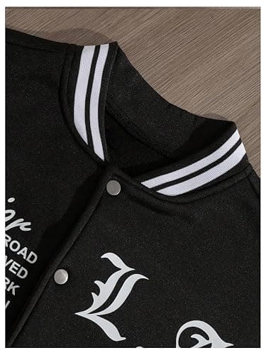 SOLY HUX Men's Varsity Jacket Color Block Letter Graphic Print Long Sleeve Casual Baseball Jacket thumbnail 2