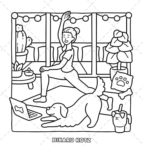 Dog Moments: Puppy Life Coloring Book for Adults and Teens thumbnail 7
