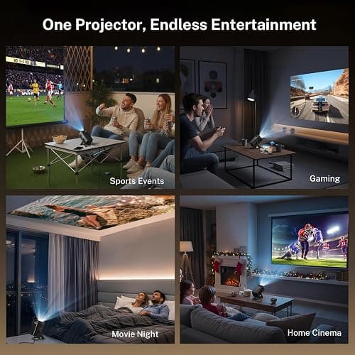 Mini Portable Projector Projecteur Portatif for Bedroom with WiFi and Bluetooth 1080P 4K Support Smart Android 14 OS Auto Keystone Compatible with Netflix, YouTube, Prime Video WEMI X1 thumbnail 13