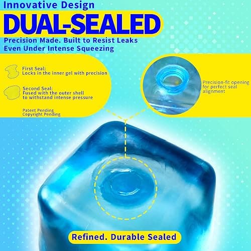 Premium MEGA Cube – Oversized Heavy-Duty Squishy Fidget Toy for Big Hands & Adults, Ultra-Firm Gel for Stress Relief & Sensory Focus, Lab & CPC/ASTM Certified (Blue) thumbnail 6