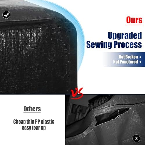 Cosy Family 8 Pack Heavy Duty Extra Large Moving Bags with Backpack Straps - Strong Handles & Zippers, Storage Totes For Space Saving, Fold Flat, Alternative to Moving Box (Set of 8, Black) - Black - 24 gal-Pack of 8 thumbnail 4