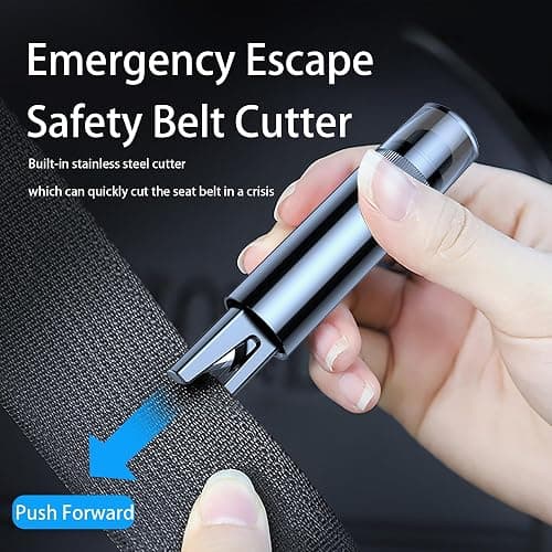 EJYARC Safe Hammer Car Window Breaker Seatbelt Cutter Under Water or Fire,2 IN1 Window Breaker Tool Auto Glass Breaker Emergency Escape Tool Kit,Car Accessories All Vehicles(1 PCS Black) thumbnail 5