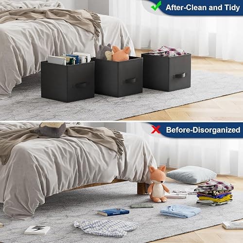 Mavivegue 9 Cube Storage Organizer, Closet Organizers and Storage, Cube Storage Shelf, Easy to Assemble with Storage Drawers, DIY Closet Cube Organizer for Living Room, Bedroom, Dorm Room-Black thumbnail 5