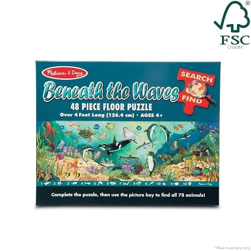 Melissa & Doug Search and Find Beneath The Waves Floor Puzzle (48 pcs, Over 4 feet Long) - FSC Certified thumbnail 5