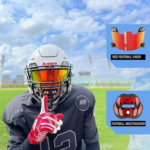 LeCool Multi-Color Football Visor,Enhance Your Game -Fits Adult & Youth Football Helmets thumbnail 5