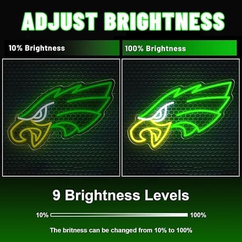 Jevuoyee Eagle Neon Signs for Wall Decor, Dimmable Eagles Logo Neon Light, LED Decor Birthday Gifts for Man Cave, Game Room, Bedroom, Bar, Bistro, Club, Cafe thumbnail 3
