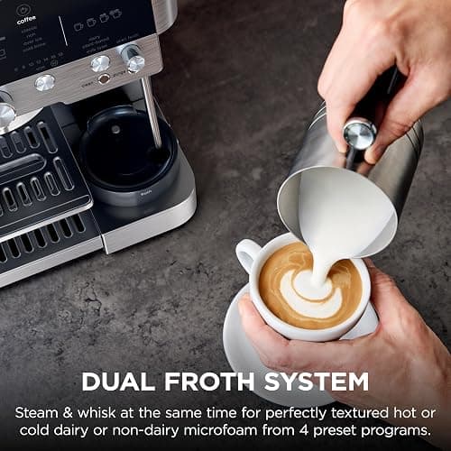 Ninja Luxe Café 3-in-1 Espresso, Drip Coffee and Cold Brew Machine | Integrated Coffee Grinder, Milk Frother, Assisted Tamper & Built-In Espresso Accessory Storage | Stainless Steel | ES601 thumbnail 8