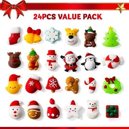 JOYIN 24 Pcs Chrismas Mochi, Fidget Toys, Mochi Toys for Boys and Girls, Kids Xmas Fun Gifts, Christmas Party Toy Gifts for Kids thumbnail 4