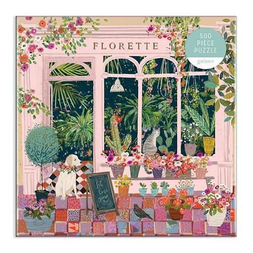 Galison Florette Puzzle, 500 Pieces, 20” x 20” – Floral Jigsaw Puzzle with a Beautiful Illustration by Victoria Ball – Thick Sturdy Pieces, Challenging Family Activity, Makes a Great Gift thumbnail 9