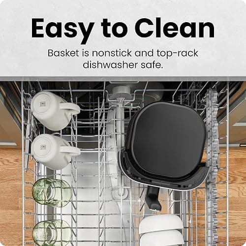 Chefman Air Fryer – 6 QT Compact Airfryer for Quick & Easy Meals in Minutes, Features Hi-Fry Technology for Extra Crisp, Touchscreen Controls with 4 Presets, Nonstick & Dishwasher Safe Basket - Black thumbnail 7