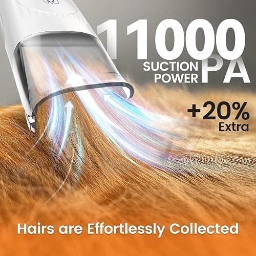 oneisall Dog Grooming Vacuum, Pet Grooming Vacuum with Clipper Nail Grinder, 1.5L Dust Cup Dog deshedding Vacuum Brush with 7 Pet Grooming Tools for Shedding Pet Hair, Home Cleaning(Blue) thumbnail 4