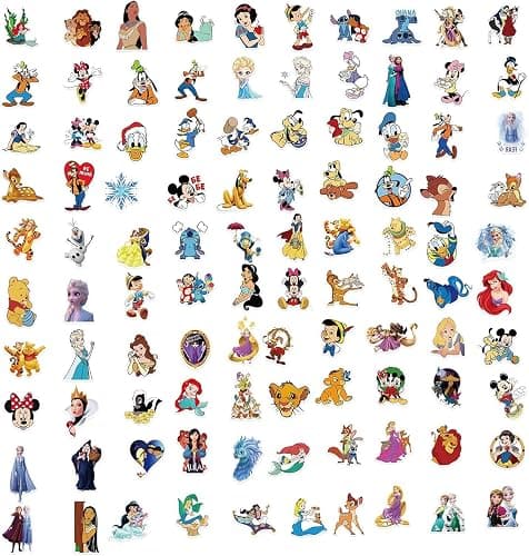 100pcs Cartoon Disney Mix Stickers for Kids, Cute Character Waterproof Vinyl Decal for Adult Teen Boy Girl Water Bottle Laptop Phone Skateboard Guitar Notebook Computer Luggage thumbnail 6
