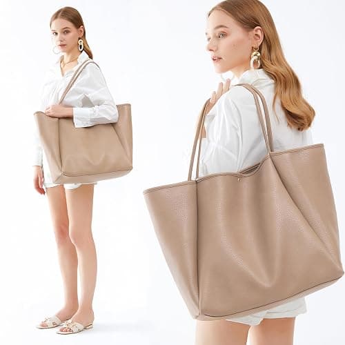 Oversize Pu Leather Tote Women Weekender Bag Shopper Handbag Travel Purse thumbnail 2