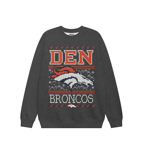 FOCO Mens NFL Team Logo Holiday Crew Neck Sweatshirt - Image 1