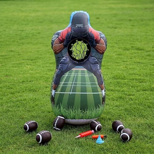 PullCrease Inflatable Football Pitching Target Double-Sided Training Toss Game with 6 Footballs Air Pump Funnel Football Toys Gifts Training Practice Equipment for Indoor Outdoor Yard Party Favor thumbnail 5