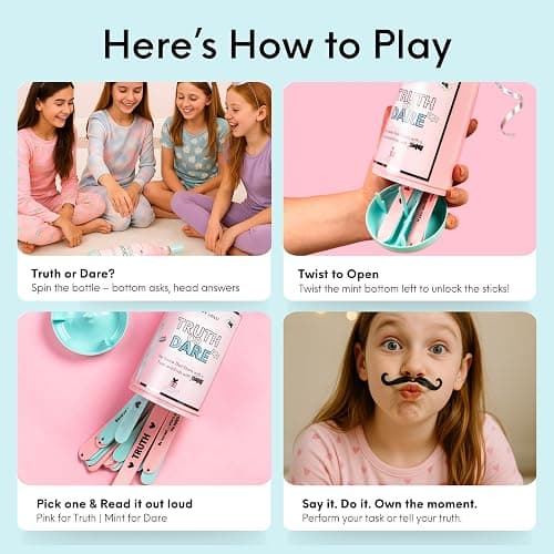 HAPPY LOLLI Truth or Dare Game for Tween & Teen Girls Ages 10+, Birthday Gift, Empowering Sleepover Party Game for Girls, BFF & Family Game Night, Screen-Free – 60 Truths & Dares thumbnail 4