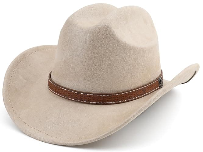 Melesh Western Cowboy Hat for Women Men Small Short Wide Brim Beach Cowgirls Cattleman Cowboys Hats - Image 1