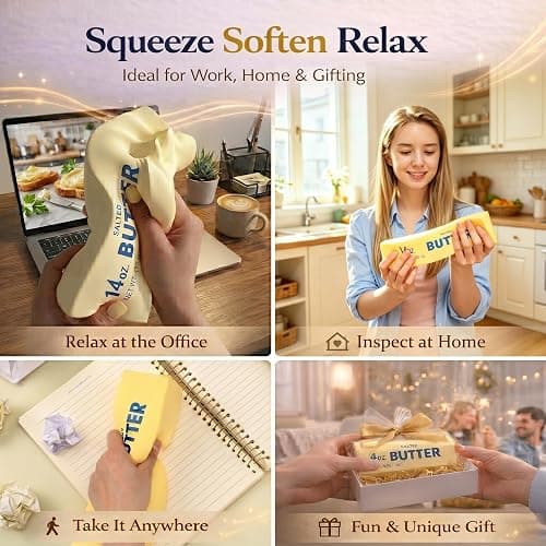 10 inch Butter Squishy Stick, Giant 14 Oz Slow Rising Jumbo Squeeze Stress Relief Big Squishies for Office & Desk Use for Adults (Giant) thumbnail 5