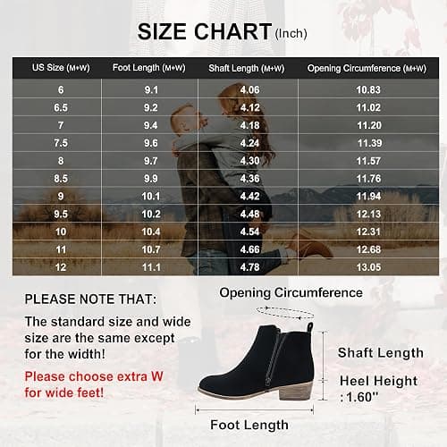 Jeossy Women's 905 Ankle Boots, Classic Low Heeled Short Booties, Casual Comfortable Boots with Wide Widths Available thumbnail 8