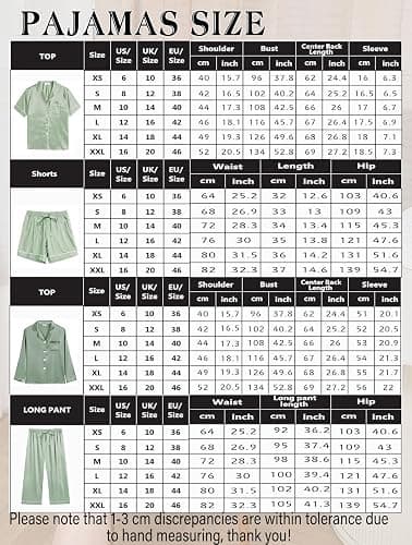WJing Yi Jia 6Pcs Womens Silk Satin Pajamas Set XS-XXL Pajama Sets Pjs Set Button Down Pj Sets Sleepwear Loungewear thumbnail 2
