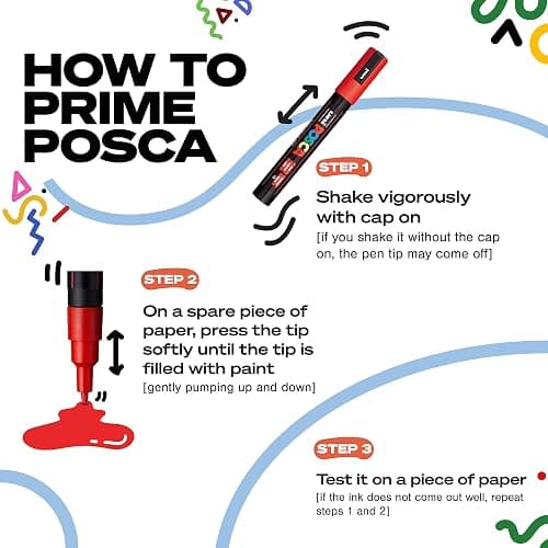 POSCA PC-5BR Water-Based Paint Markers, Reversible Brush Tip (1.0-4.0mm), Assorted Colors, 16 pack thumbnail 4