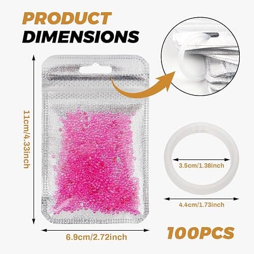 100pcs Diamond Painting Beads Storage Bags Reusable Ziplock Jewerly Bags for Diamond Art Jewelry Earring Craft Supplies DIY Projects(Silver) thumbnail 3
