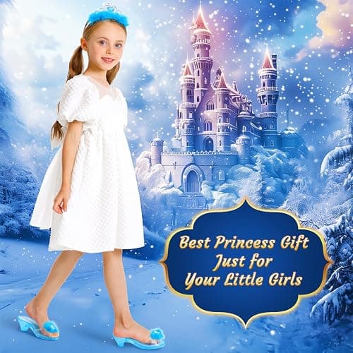 Princess Dress Up Shoes Set, Girls Role Play Dress Up Toys,Toddler Pretend Play Crown Kit Gift Set for Little Girls Aged 3-6 Years Old thumbnail 6