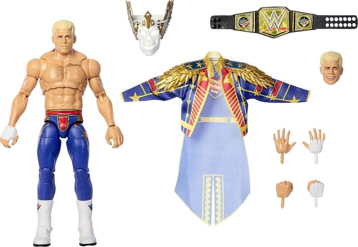 Mattel WWE Ultimate Edition Cody Rhodes Action Figure & Accessories | SummerSlam Cody Rhodes 6-inch Collectible Set, Including Swappable Heads & Hands (Amazon Exclusive) - Image 1