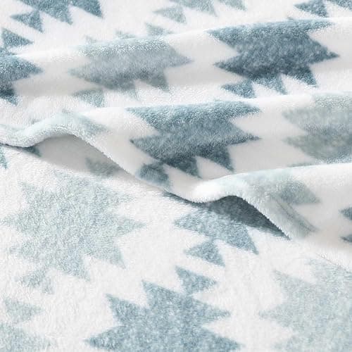 Wrangler - Blanket, Super Soft Sherpa Bedding, Yellowstone Inspired Throw Blanket for Couch or Bed (Canyon Ikat Blue, 50" x 60") thumbnail 3