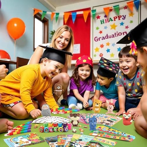 BenLouis 192 Pcs Graduation Party Favors for Kids Preschool Kindergarten Classroom Gifts Prize Coloring Books Set Bulk for Students Congrats Grad Goodie Bags Stuffers（Graduation Animals） thumbnail 6