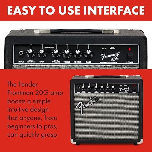 Fender Frontman 20G Guitar Amp, 20 Watts, with 2-Year Warranty 6 Inch Fender Special Design Speaker, 10x16x16 inches thumbnail 3