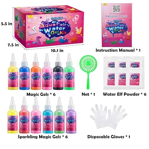 Golinkid Magic Water Elf Toy Kit,12 Bottles 18 Molds 70ML Aqua Fairy Water Gel Kit for Kids with Sparkling Magic Gel, Crate Your Own Magic Water Elf Aqua Fairy Water Pets Craft Kits for Kids thumbnail 6