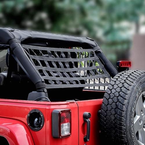 Mesh Cargo Net Hammock Roof Top Netting Hammock for Jeep Wrangler YJ TJ JK JKU JL JLU JT & Gladiator JT Accessories1987-2024 (Black) thumbnail 4