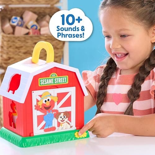 Sesame Street Elmo's Learn & Sort Barn with Music and Sounds, 6-Pieces, Teaches Toddlers Shapes, Sounds, and Problem-Solving Skills, Toy for Girls, Boys, Kids, Ages 2 and Up by Just Play thumbnail 3