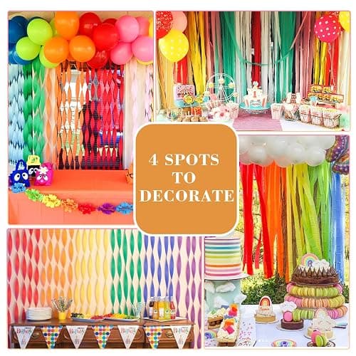 GCB Blue Crepe Paper Streamers for Party Decorations 4 Rolls 328ft,Blue Crepe Paper for Wedding Decorations, Birthday Decorations, Baby Shower Decors Art Crafts DIY Supplies (1.8 Inch x 82 Ft/Roll) thumbnail 4
