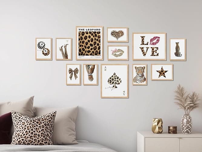 TwoDays Cheetah Print Room Decor, Trendy Leopard Print Wall Art Aesthetic, Chic Luxury Y2K Fashion Posters for Home Bedroom Apartment Dorm. (Multi Sizes, Set of 12, 8" X 10" Largest, UNFRAMED) thumbnail 7