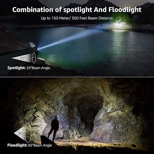 Lepro Headlamp Rechargeable 2-Pack, 2000 Lux Super Bright LED Headlamp with Red and White Light, 6 Lighting Modes Hardhat Head Lamp, Waterproof Lightweight Headlight for Outdoor Camping Running thumbnail 2