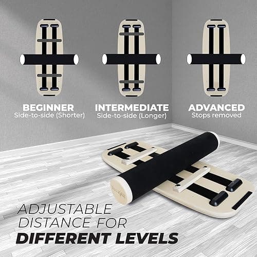 Yes4All Balance Board Trainer Wooden with Adjustable Stoppers, Balance Roller Boards - 3 Different Distance Options, Hockey Balance Board for Surfing Training thumbnail 3
