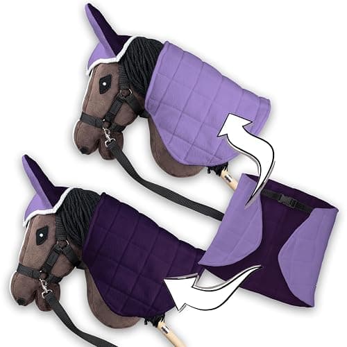 SKIPPI Hobby Horse Blanket and Ear Bonnet - Lilac and Plum, Hobby Horse Accessories thumbnail 4