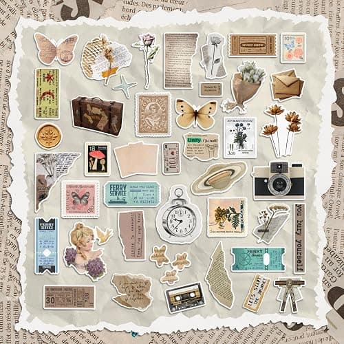 300 Pcs Vintage Stickers, Junk Journal Supplies, Cute Stickers for Journaling Supplies, Junk Journal Supplies, DIY Paper Crafts, Water Bottle Laptop Computer thumbnail 2