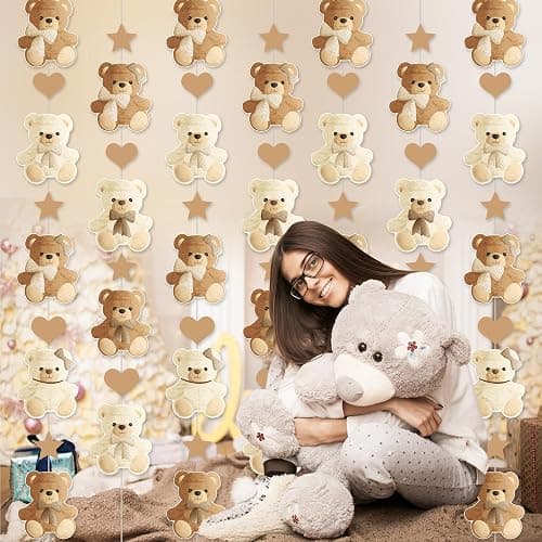 Brown Bear Birthday Party Decorations 8PCS Teddy Bear Garland banner Bear Baby Shower Supplies Bearly Wait Gender Reveal Hanging Cutout Garlands for Birthday Wedding Party Decor thumbnail 6